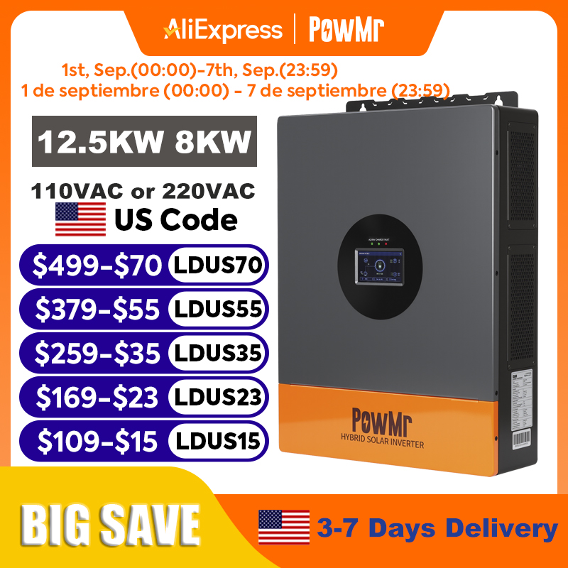 Drone Solar Charger - Convertisseur solaire hybride PowMr 12,5 kW